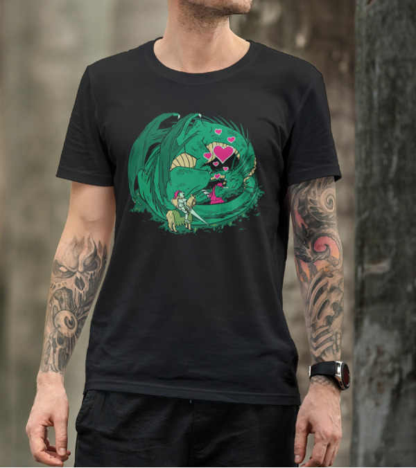 IM Here To Rescue Uh Dragon Love Hearts Knight T-Shirt