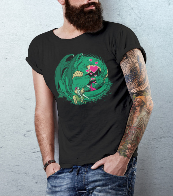 IM Here To Rescue Uh Dragon Love Hearts Knight T-Shirt