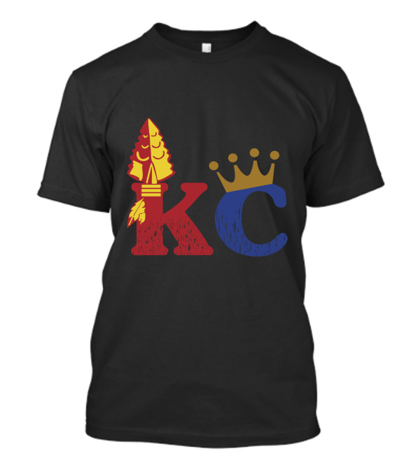 KC Kansas City Arrowhead And Crown Hybrid T-Shirt