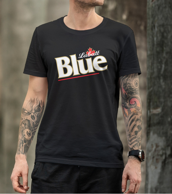 Labatt Blue Beer Logo With Red Maple Leaf T-Shirt