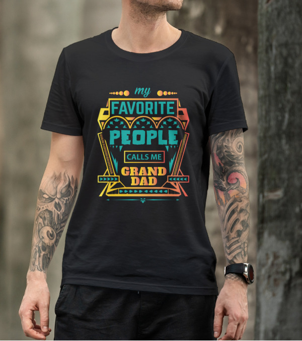 My Favorite People Calls Me Granddad Heart Framed T-Shirt