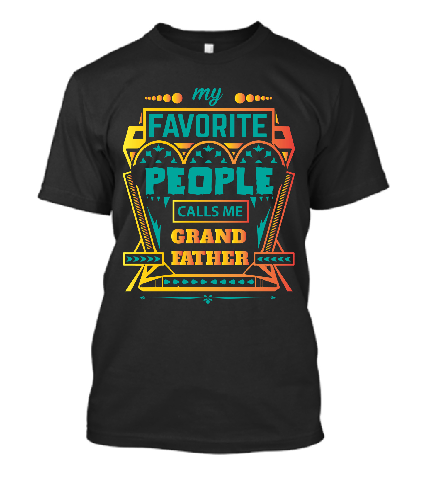 My Favorite People Calls Me Grandfather Retro Colorful T-Shirt