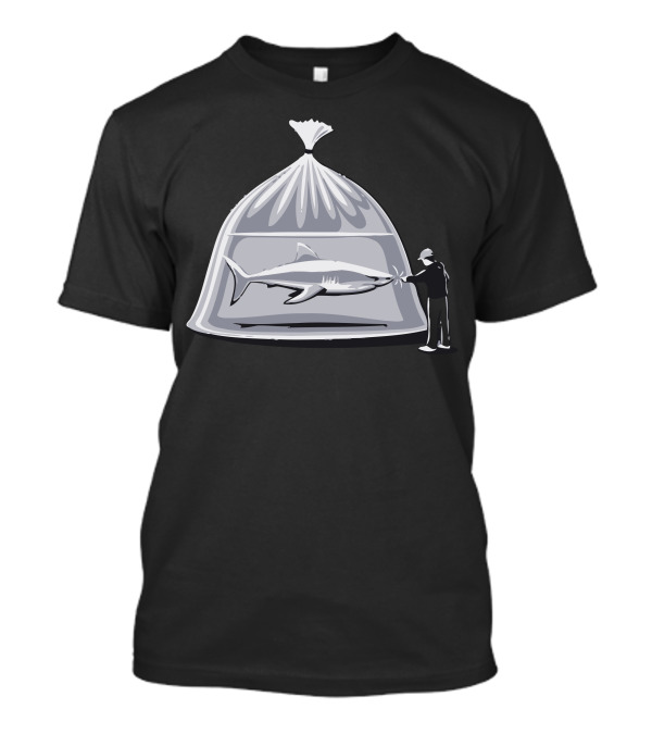 Pet Store Shark In A Bag Surreal Image T-Shirt