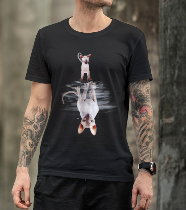 Peterbald Cat Reflection Ripples T-Shirt