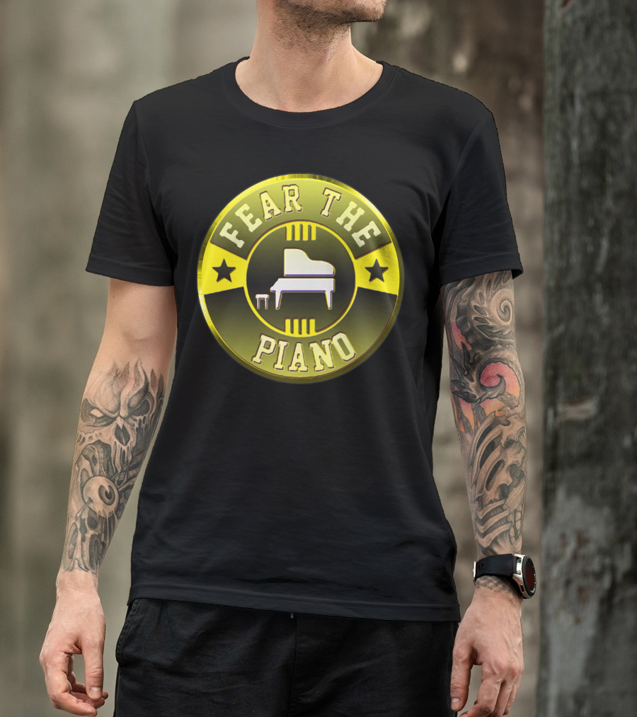 Fear The Piano Grand Piano Emblem T-Shirt