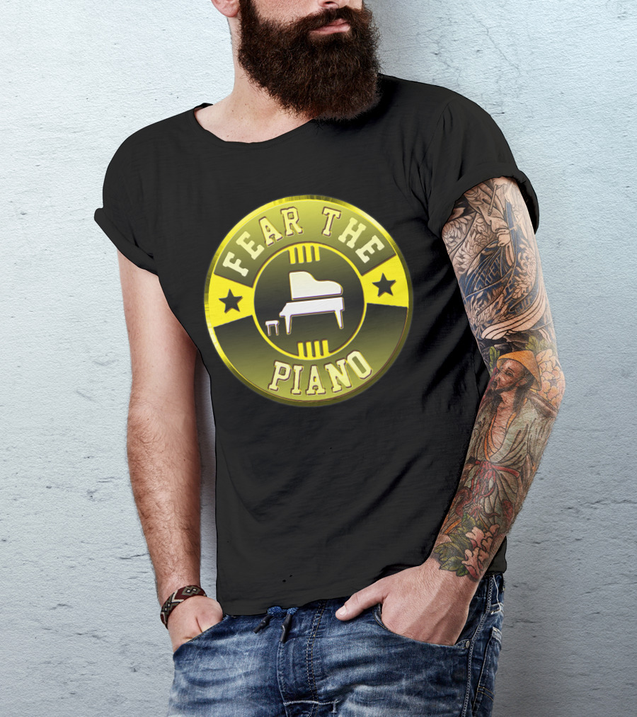 Fear The Piano Grand Piano Emblem T-Shirt