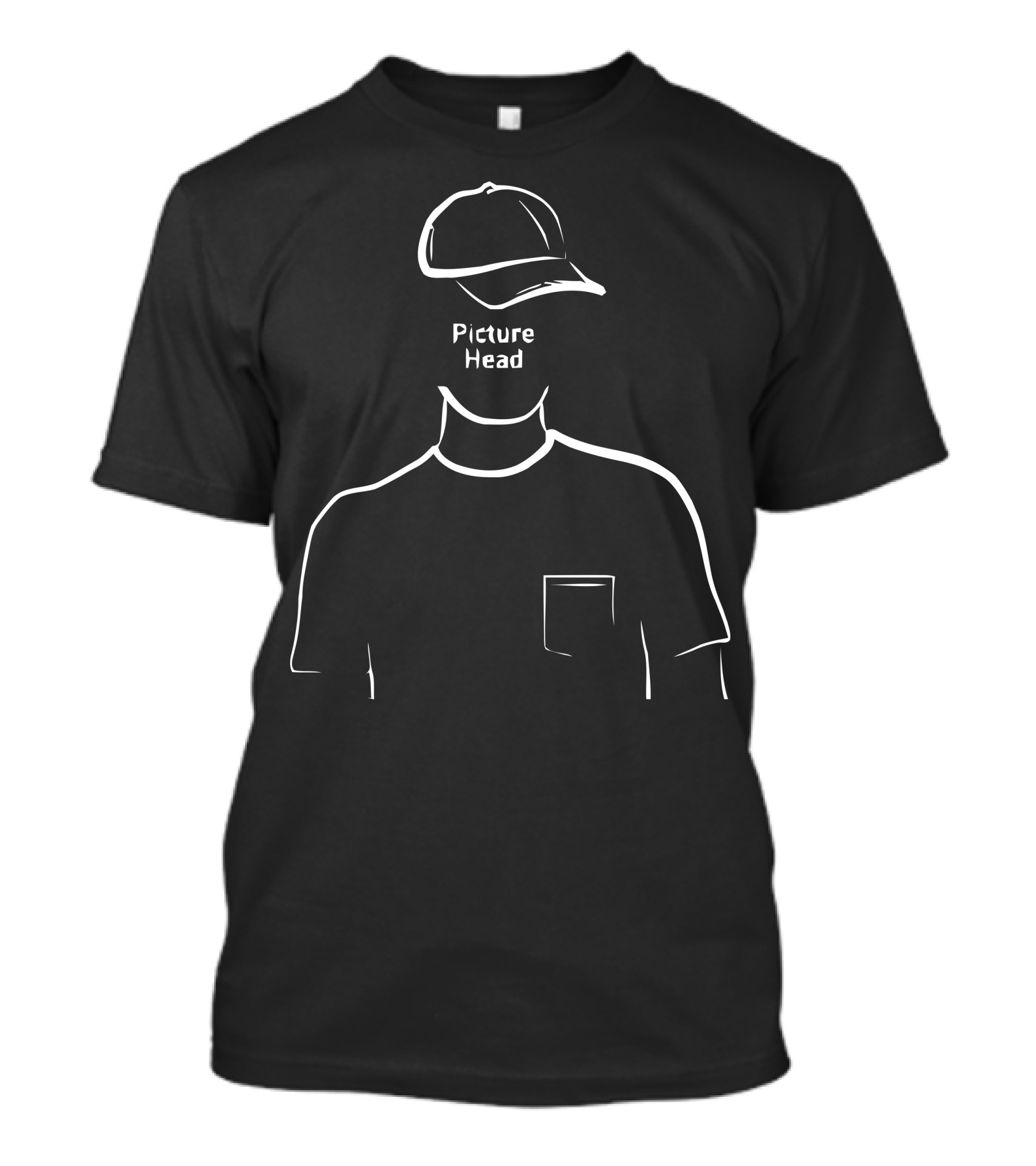 Picture Head Outline Cap And Pocket T-Shirt