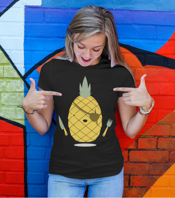 Pineapple Pirate Vengeance With Knife And Fork T-Shirt