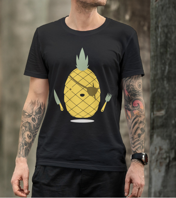 Pineapple Pirate Vengeance With Knife And Fork T-Shirt