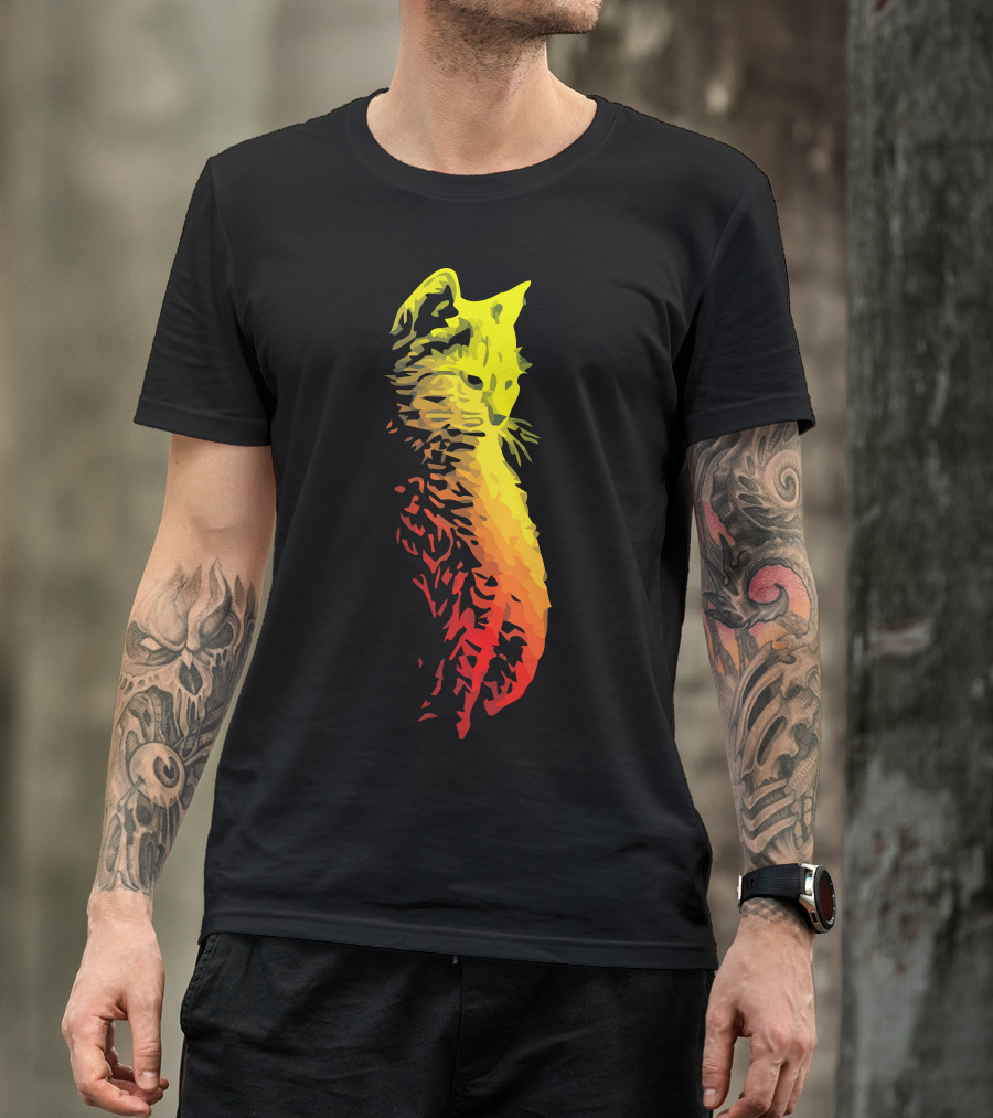 Pink Storm Fiery Gradient Cat T-Shirt