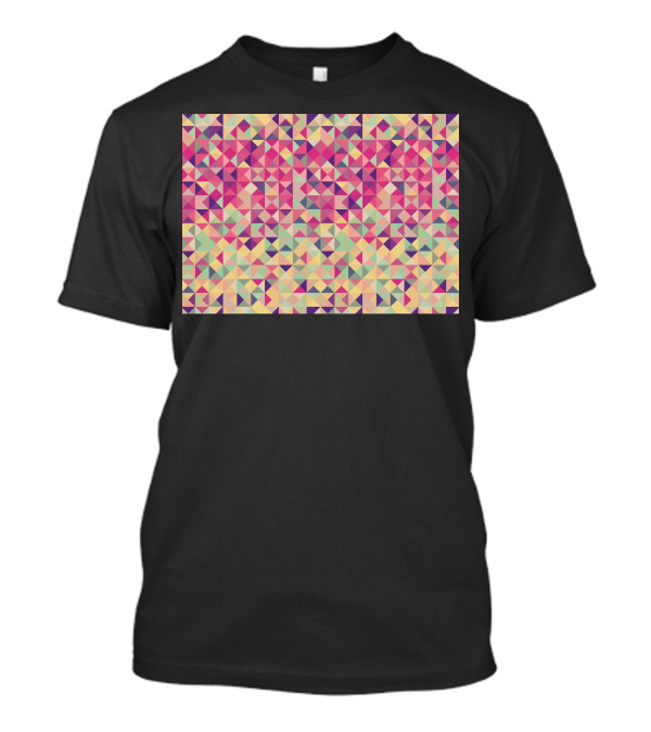 Colorful Geometric Pink Triangle T-Shirt