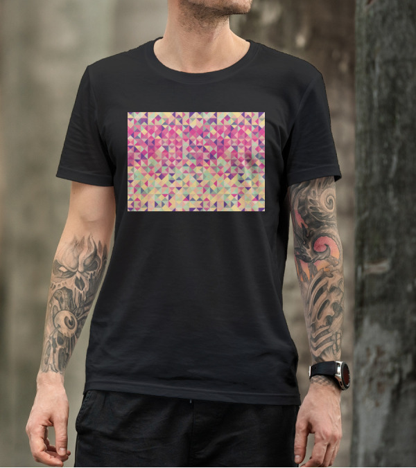 Colorful Geometric Pink Triangle T-Shirt