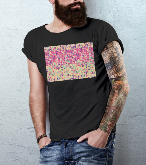 Colorful Geometric Pink Triangle T-Shirt