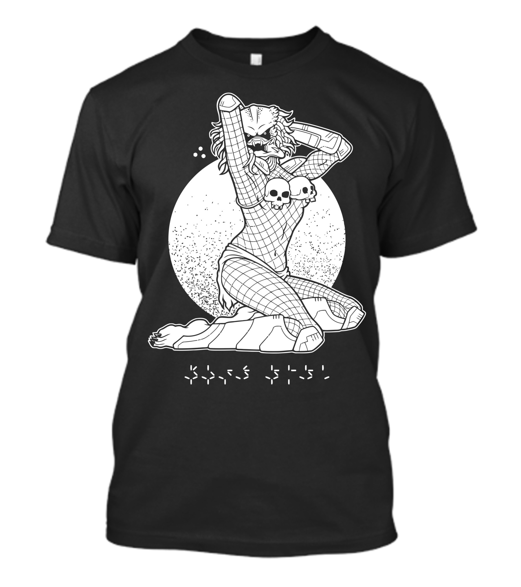 Pinup Predator Yautja Warrior Pinup Style With Skulls T-Shirt