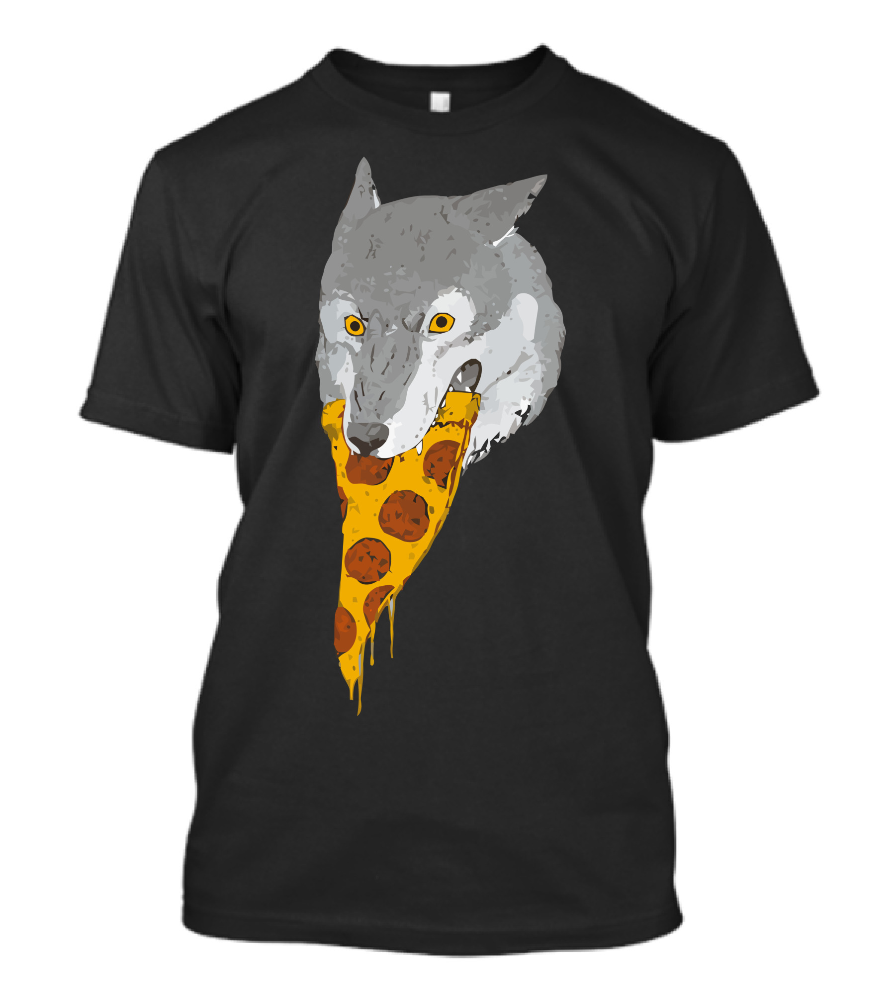 Pizza Wolf Head With Pepperoni Slice In Mouth T-Shirt
