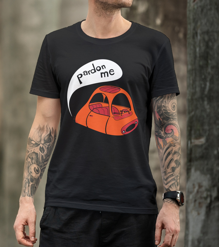Pardon Me Polite Pete Orange Car T-Shirt