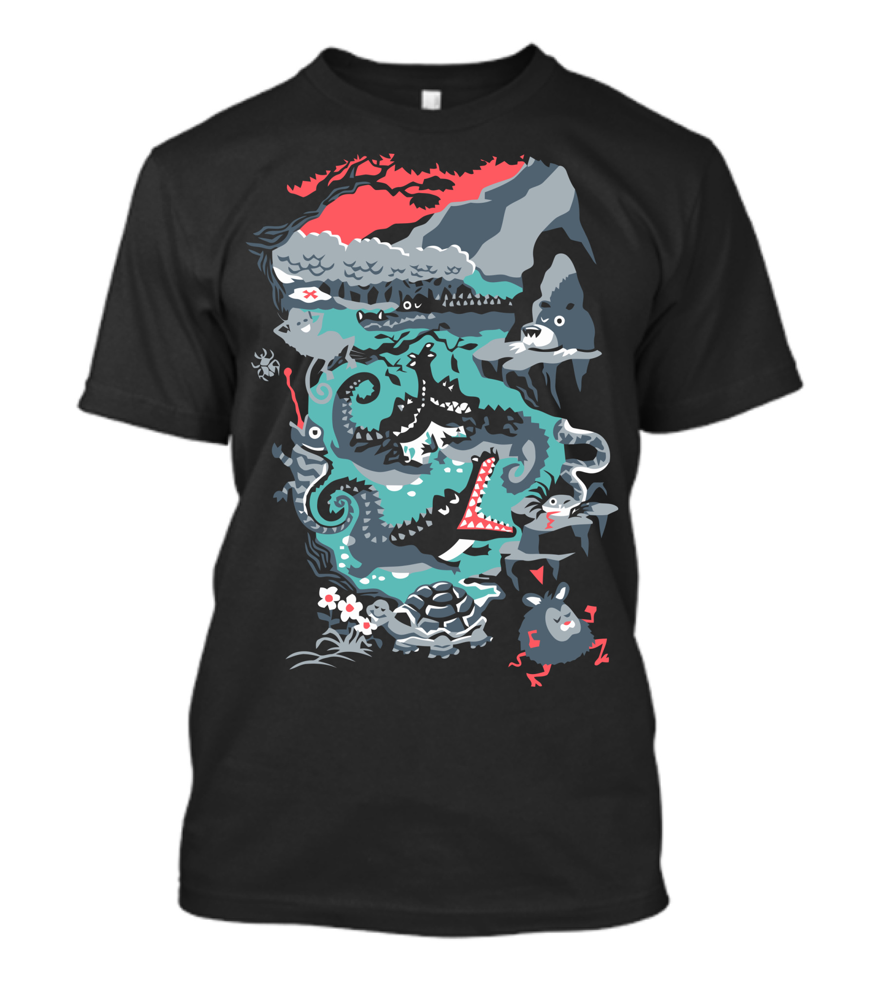 Positive Thinking Monster Adventure In Colorful Jungle Cave T-Shirt