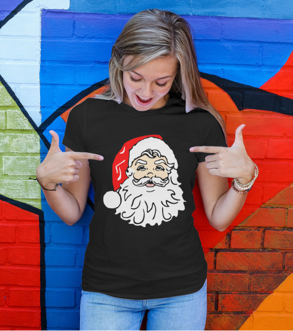 Santa Claus Classic Red Hat Bushy Beard Festive T-Shirt