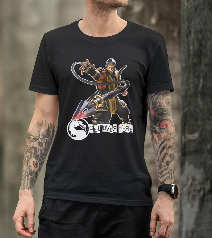 Scorpion Mortal Kombat Get Over Here Iconic Pose T-Shirt