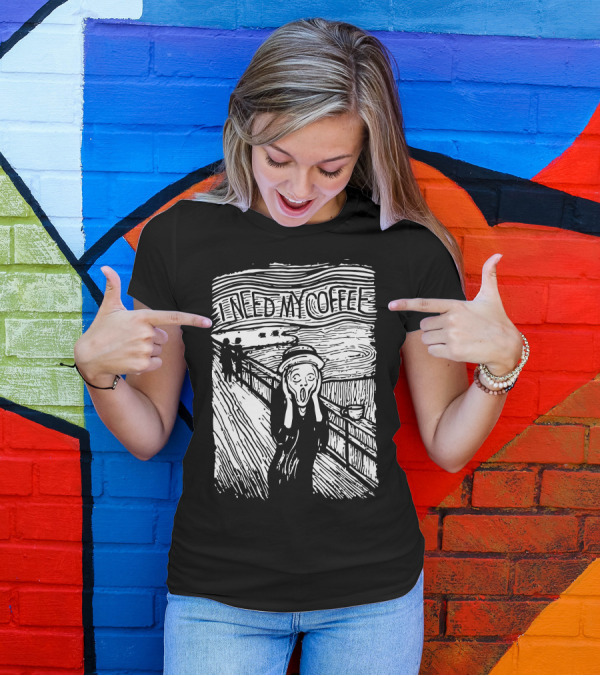I Need My Coffee Scream T-Shirt