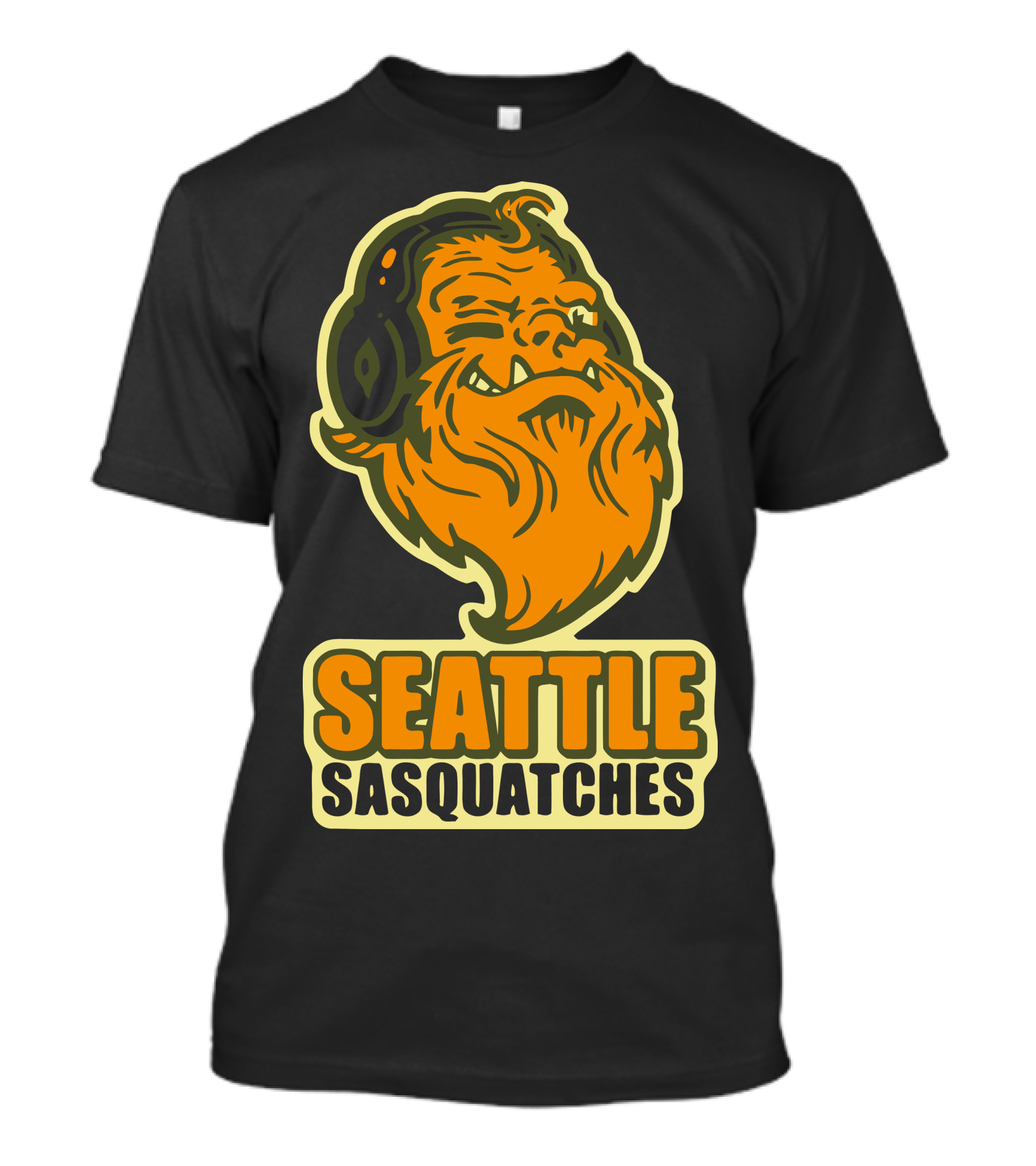 Seattle Sasquatches Headphone Beard T-Shirt