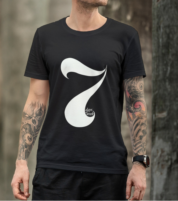 Seven Days A Week Curved Seven Print T-Shirt