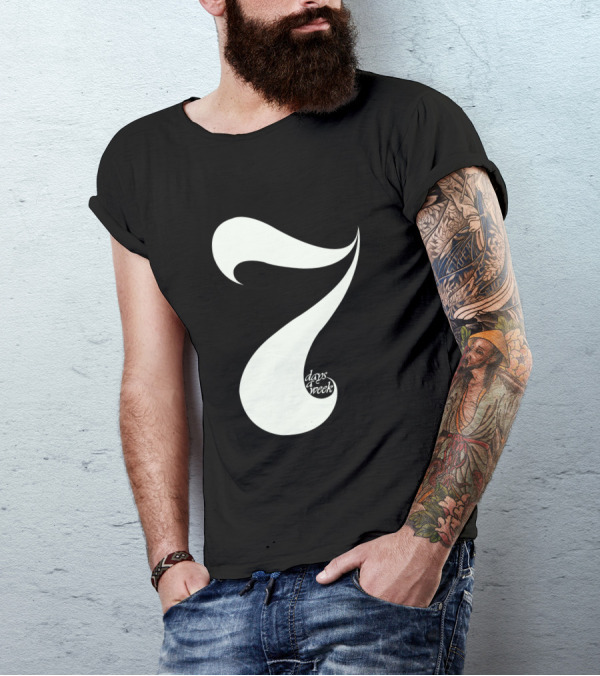Seven Days A Week Curved Seven Print T-Shirt