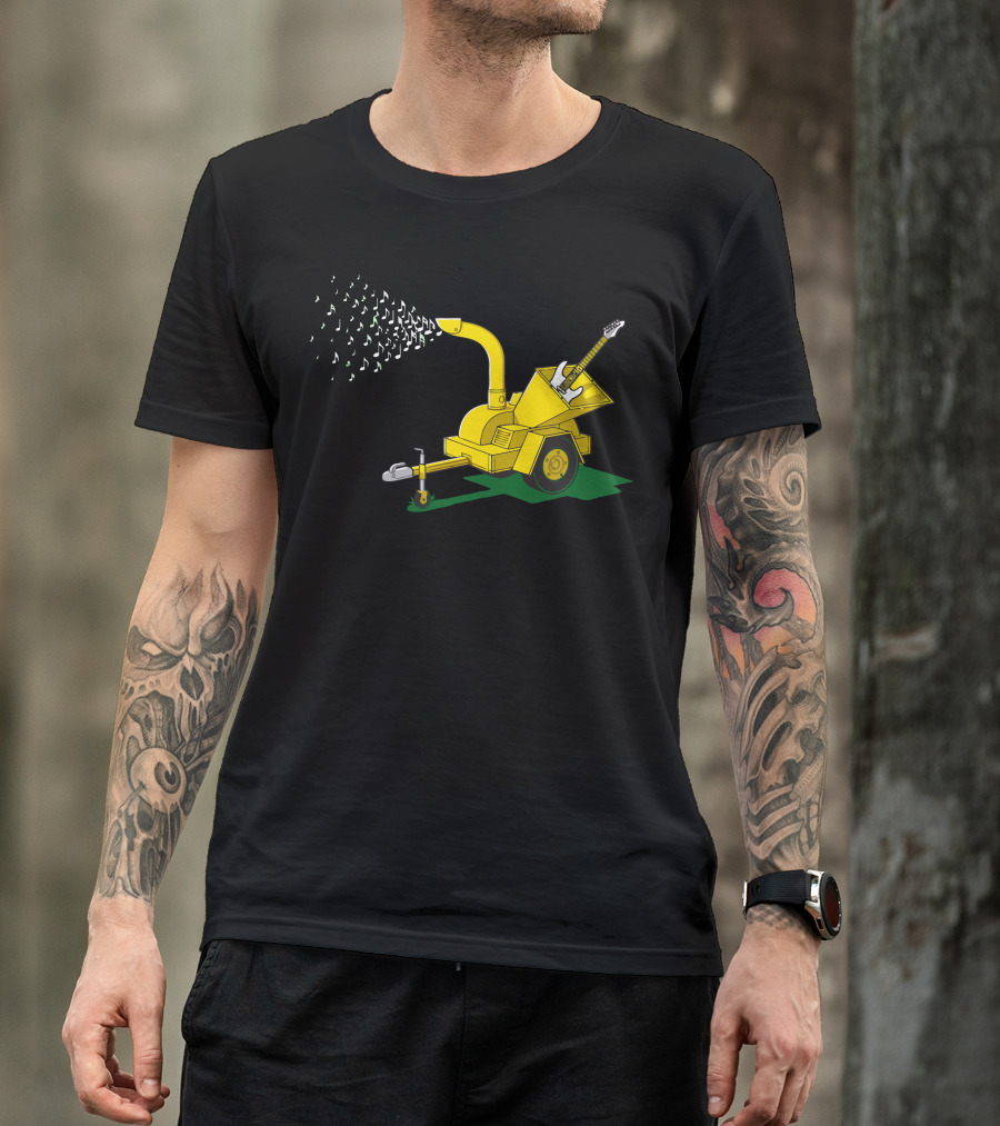 Shredding Guitar Into Musical Notes With Wood Chipper T-Shirt