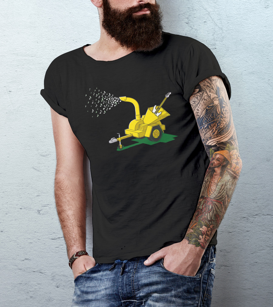 Shredding Guitar Into Musical Notes With Wood Chipper T-Shirt