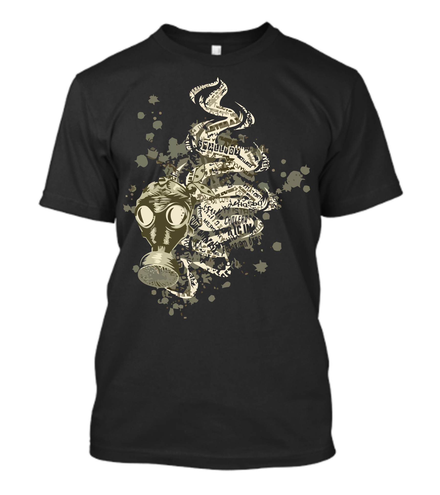 Sigh Of Relief Gas Mask Typography Cloud T-Shirt