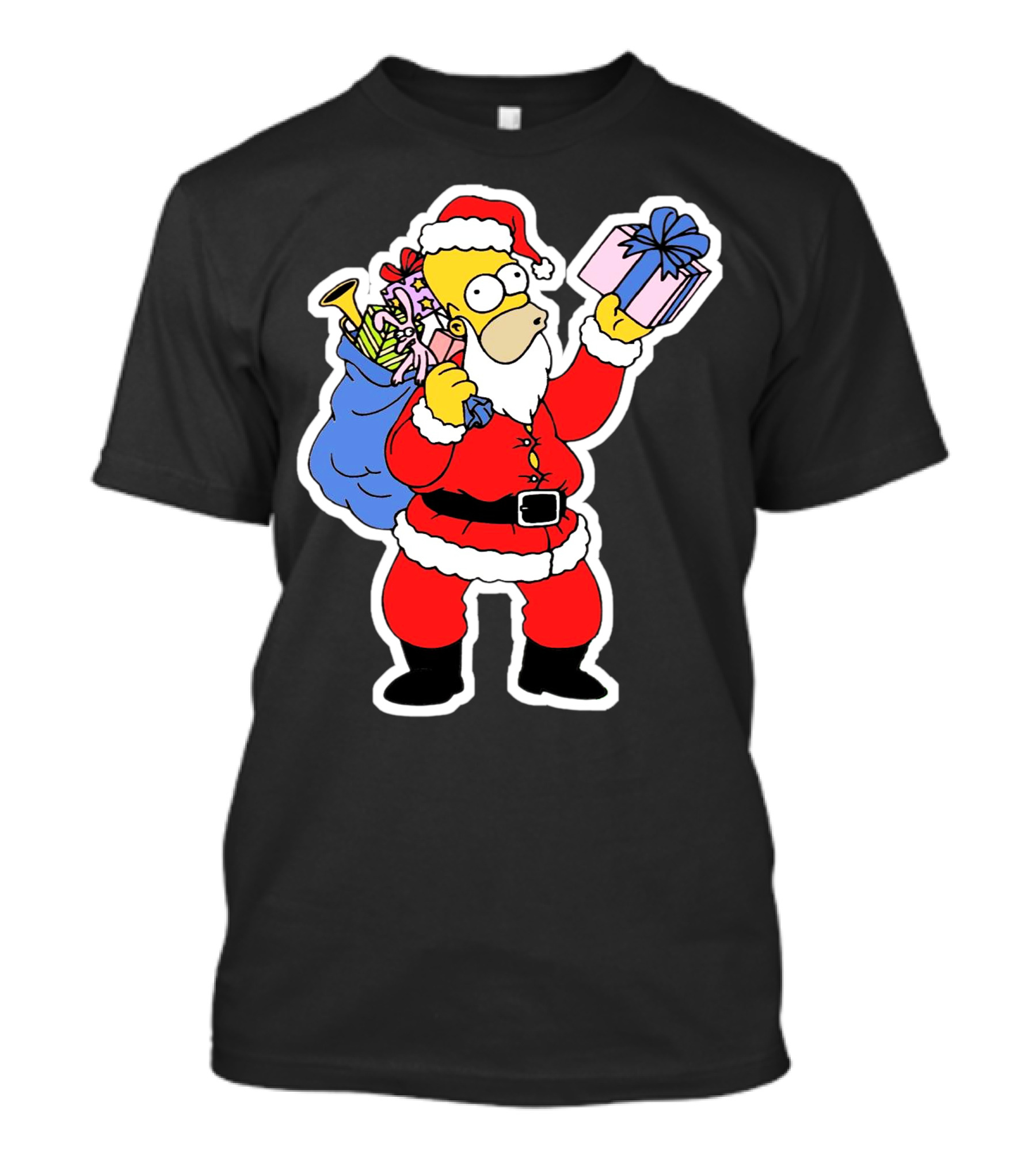 Simpsons Homer Santa Christmas Gift Sack Doh T-Shirt