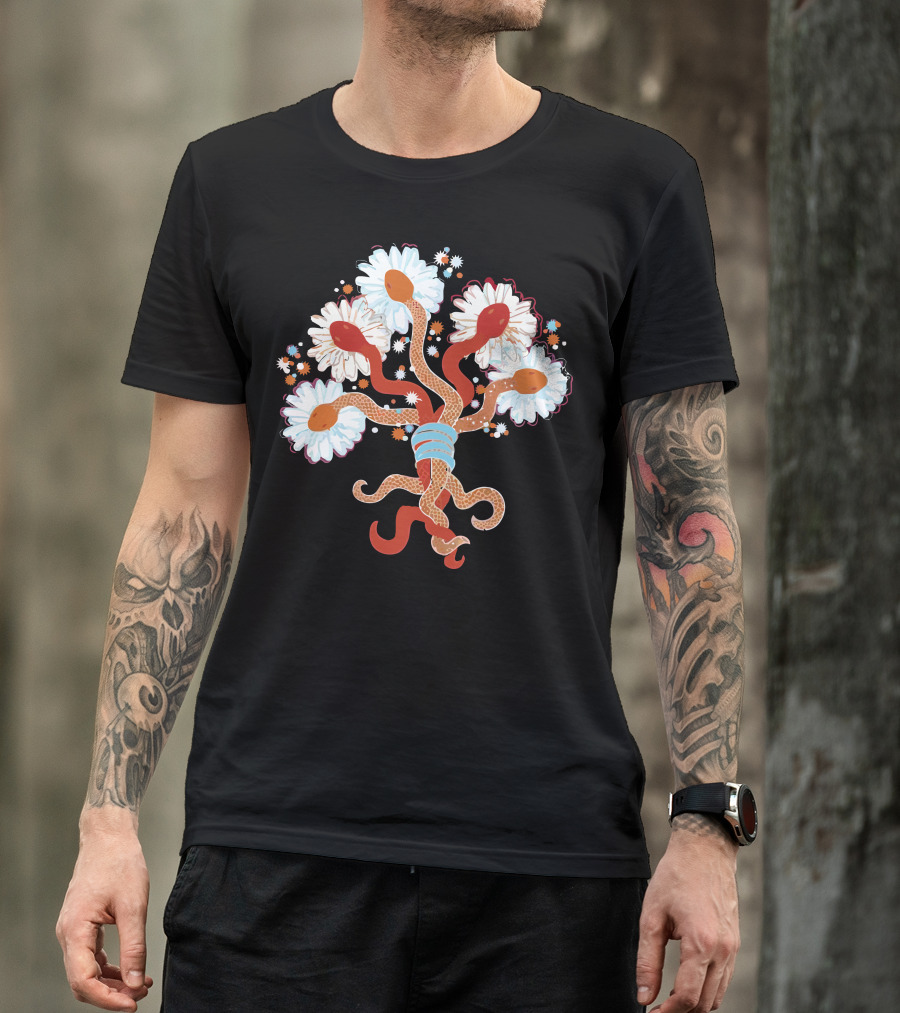 Snake Bouquet Daisy Serpents T-Shirt
