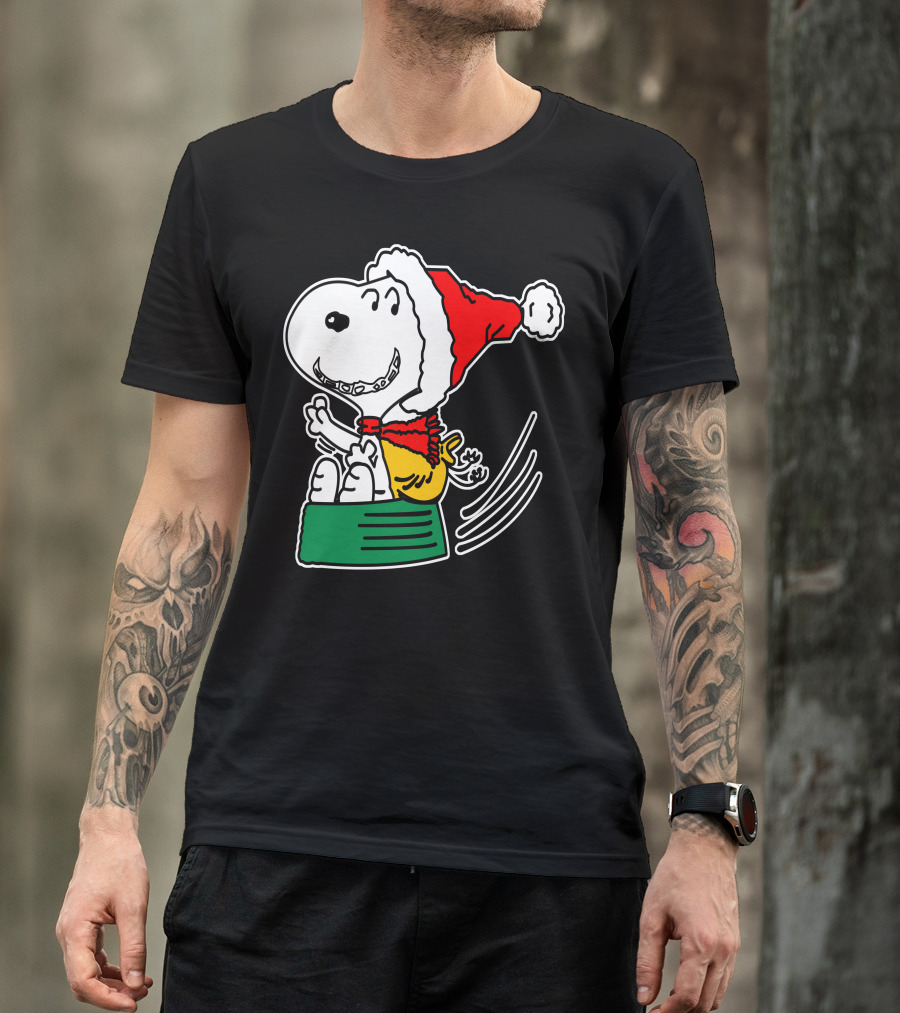 Snoopy Santa Christmas Cheer Peanuts Holiday T-Shirt