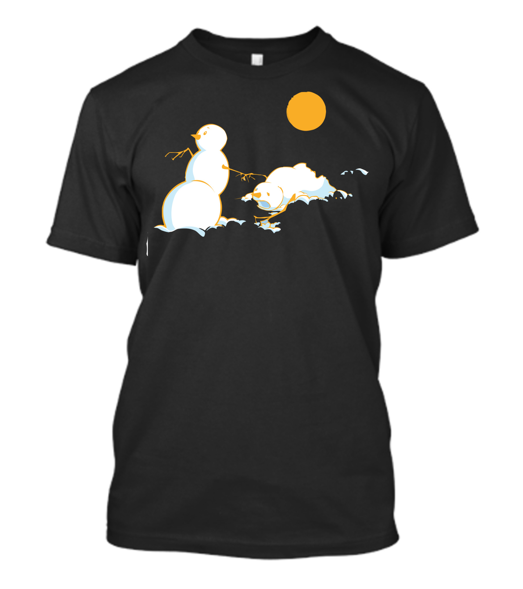 Snowmen Melting Under Sun Heat T-Shirt