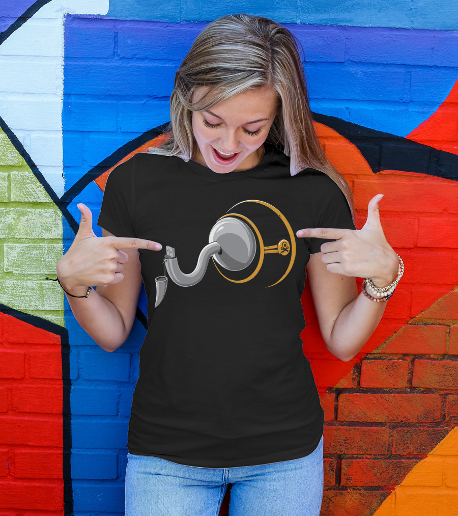 Software Pirate Headphone Hook With Skull Emblem T-Shirt