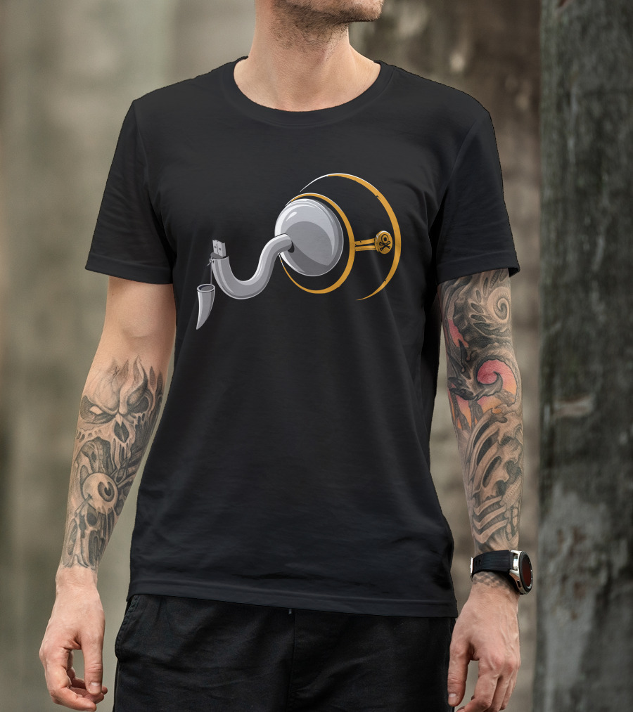Software Pirate Headphone Hook With Skull Emblem T-Shirt