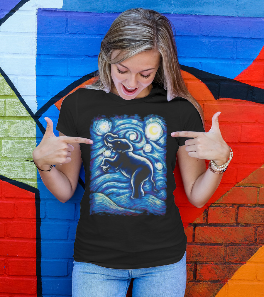 Starry Night Elephant Van Gogh T-Shirt