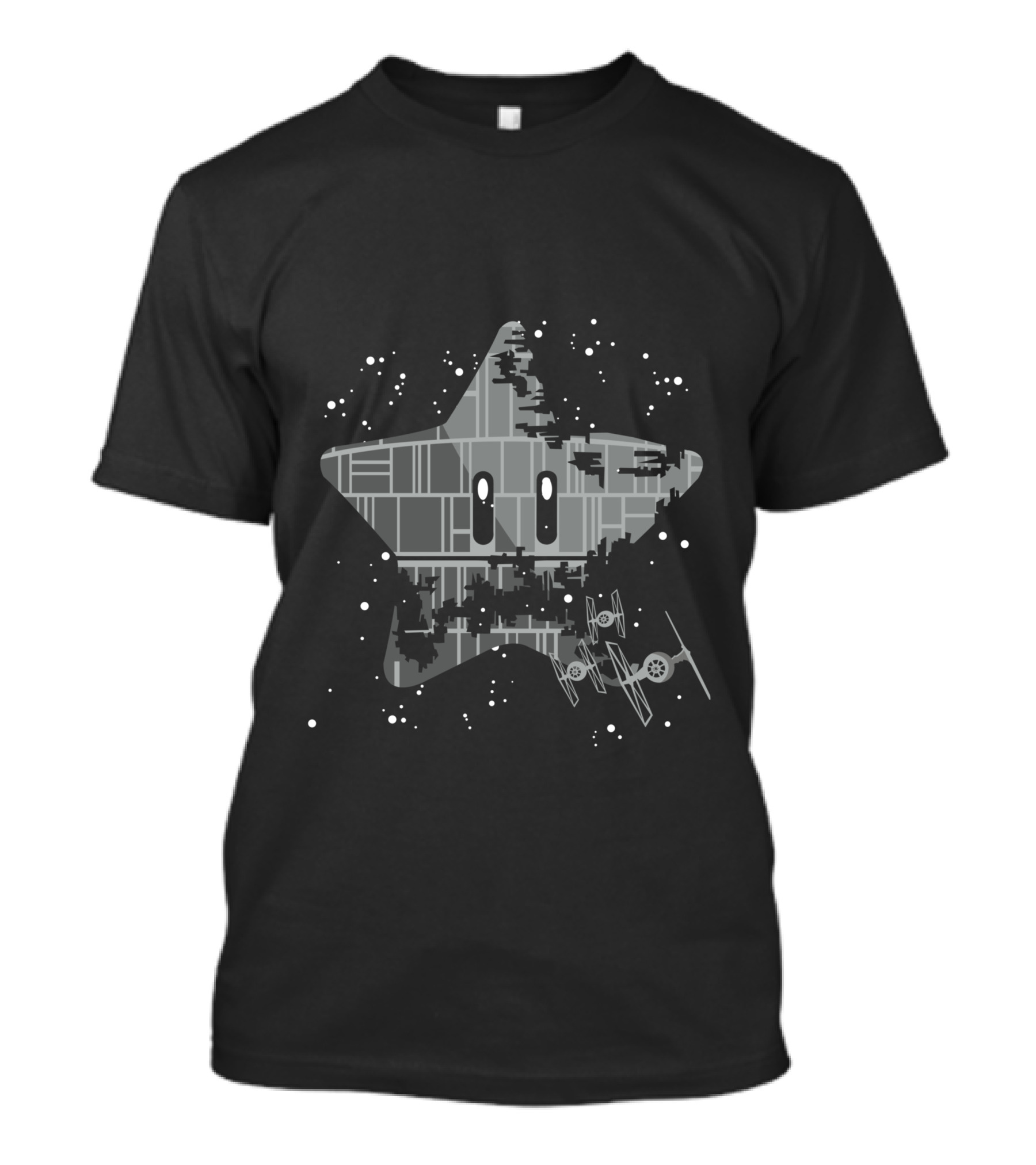 Super Death Star Cosmic Battle Fusion Starry Skies T-Shirt