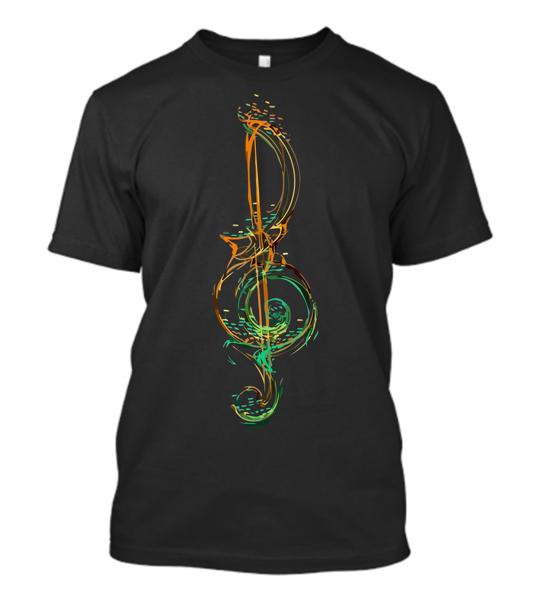 Trippy Treble Clef Psychedelic Vibes T-Shirt