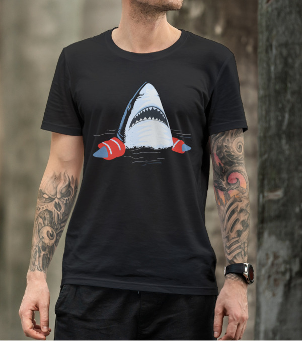 Troubled Waters Shark With Arm Floaties T-Shirt