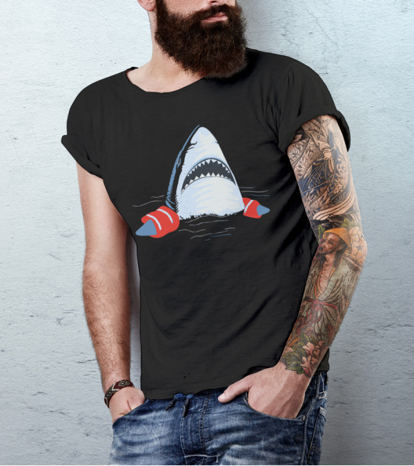 Troubled Waters Shark With Arm Floaties T-Shirt