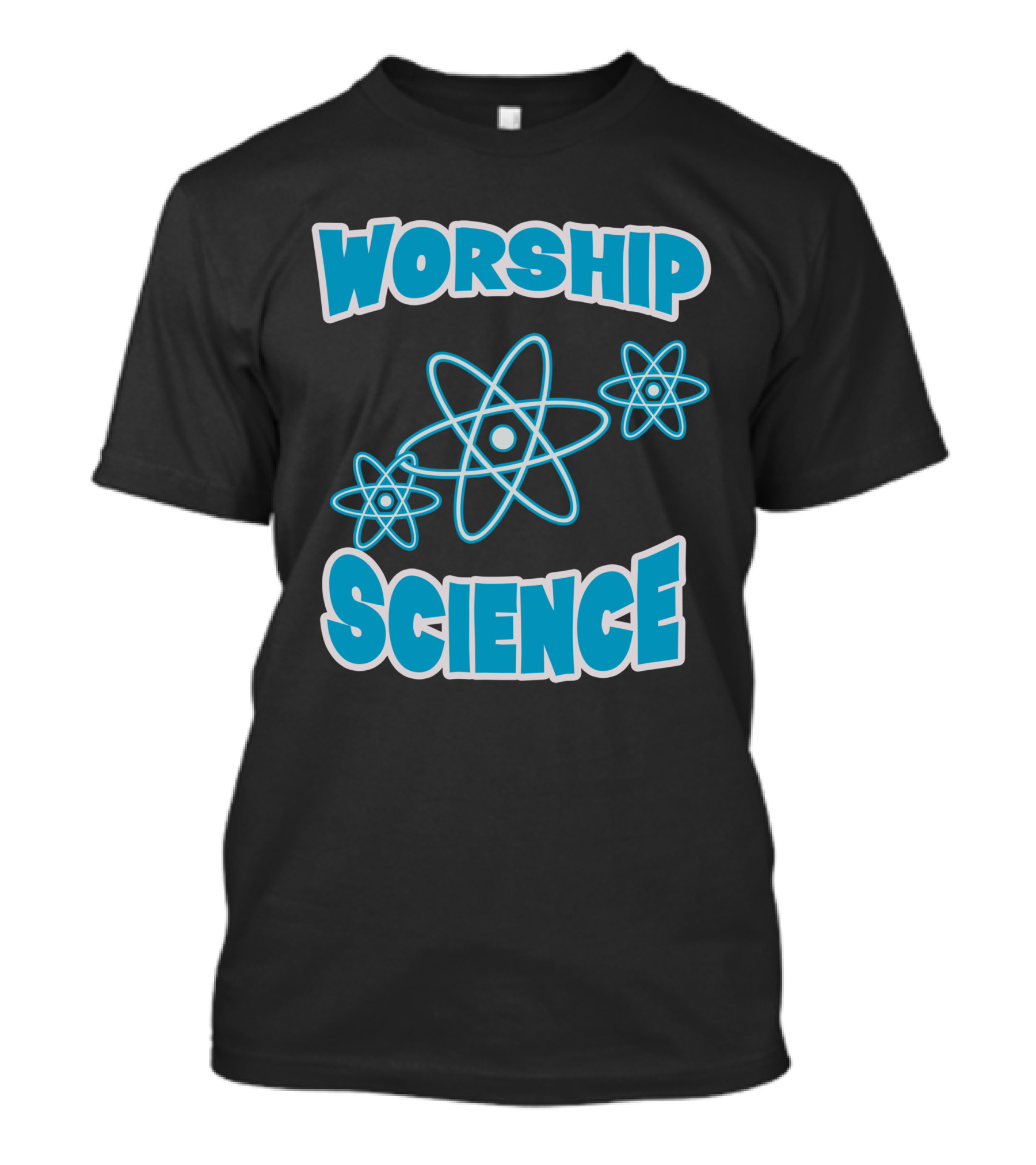 Worship Science Atheist Anti Religion Atomic Symbols T-Shirt