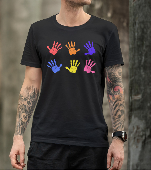 Autism Awareness Colorful Handprints T-Shirt