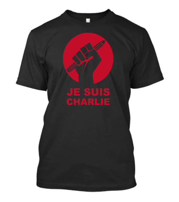 Je Suis Charlie Red Fist Raising Pencil Freedom Of Speech T-Shirt
