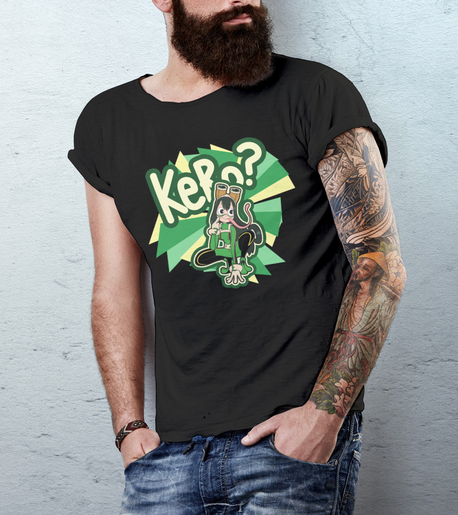 Kero Frog Character With Spiky Background T-Shirt