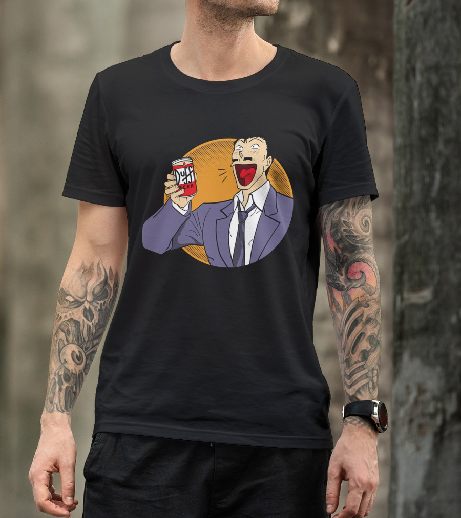 Kogoro Enjoys Duff Beer In Springfield T-Shirt