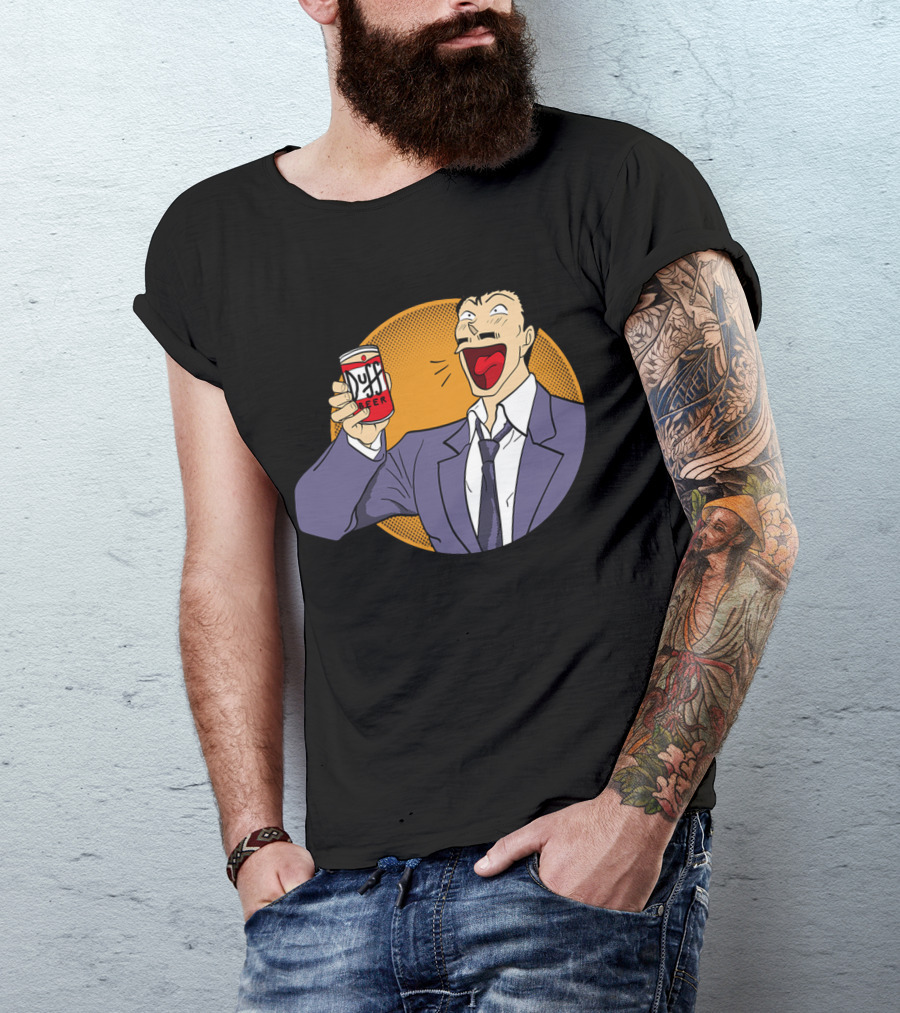 Kogoro Enjoys Duff Beer In Springfield T-Shirt
