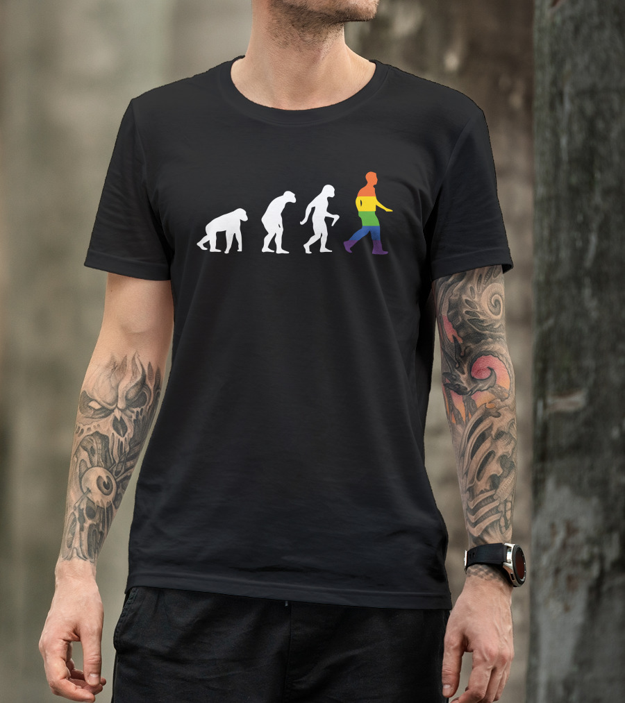 LGBT Evolution Rainbow Pride Marching Forward T-Shirt