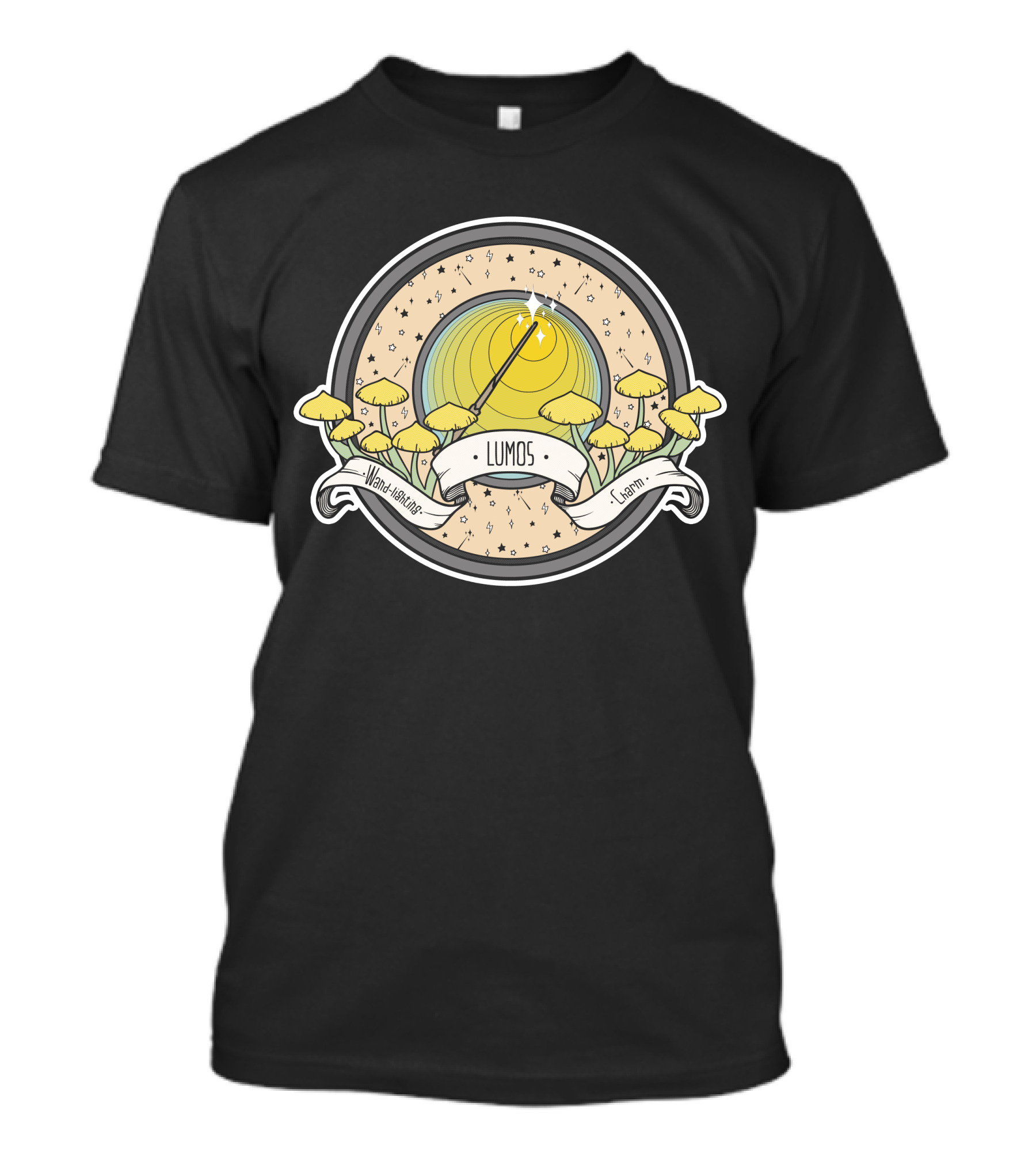 Lumos Wand-Illuminating Charm With Magical Forest Scene T-Shirt