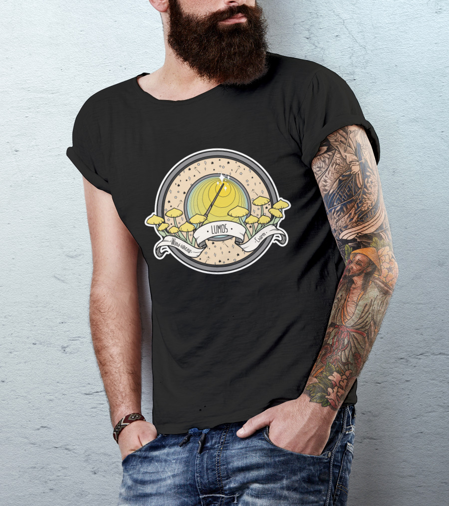Lumos Wand-Illuminating Charm With Magical Forest Scene T-Shirt